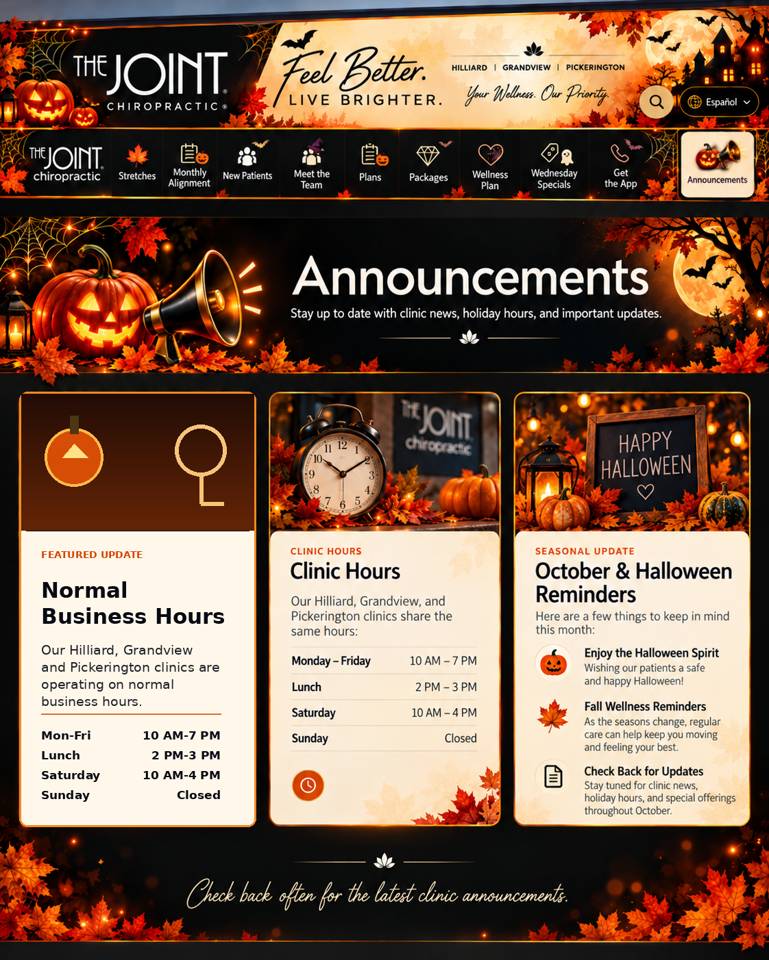 The Joint Chiropractic Halloween toolbar