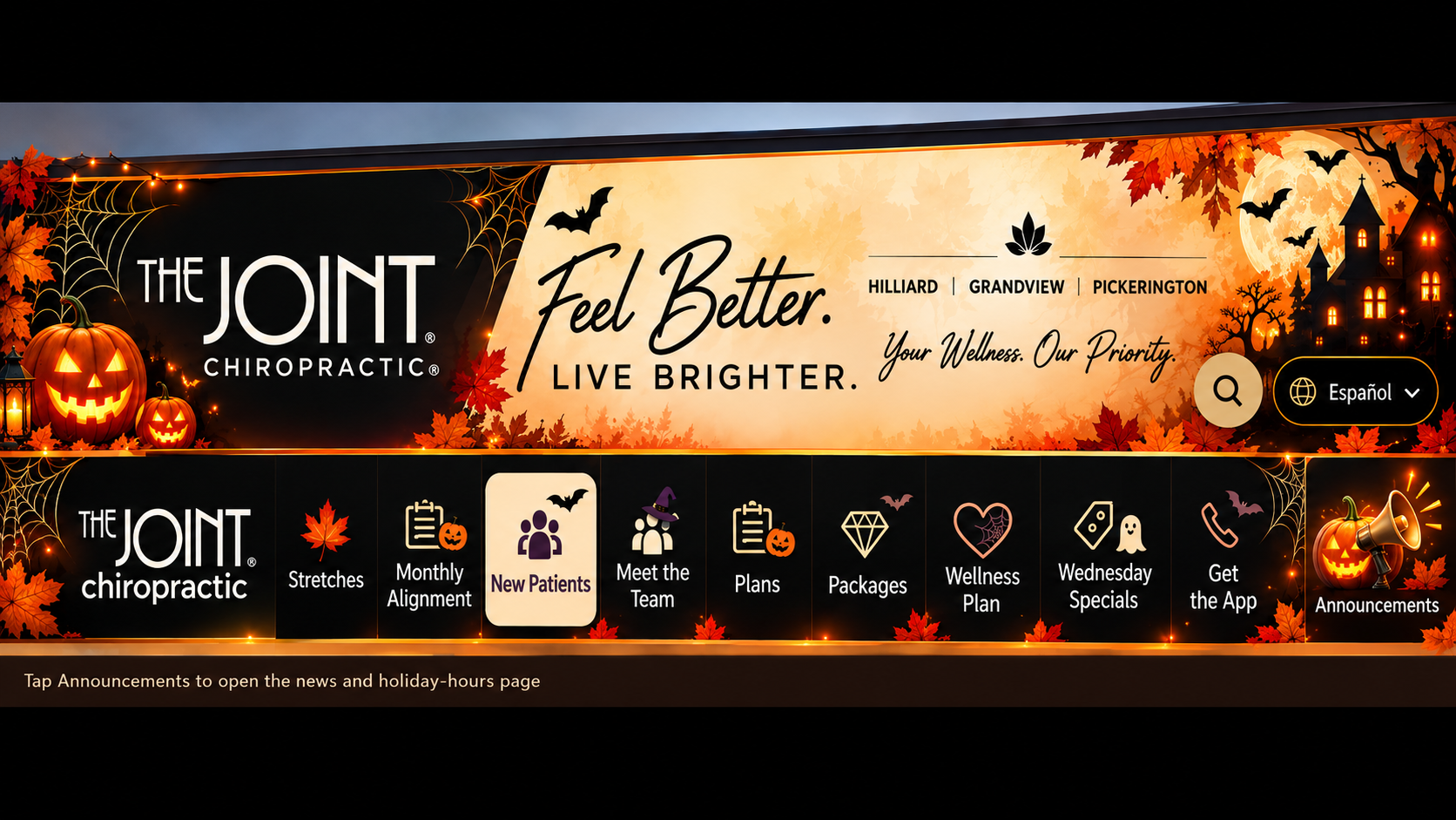 The Joint Chiropractic Halloween toolbar